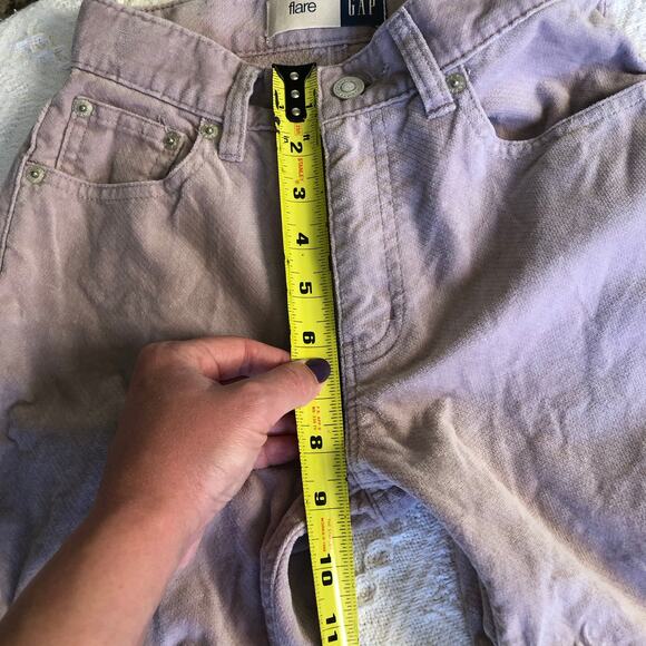 GAP Kids Twill Flare Leg Pants Lavender Sparkles 12 Slim 100% Cotton Y2K Style - Picture 10 of 12